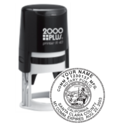 Get your CA Notary Self-Ink Round Stamp (1 5/8") with a raised impression. Customize with your notary info. Submit your certificate. Order now at CalStamp!