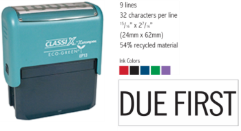 EP13 - ECO Self-Inking Message Stamp
1" X 2-1/2"