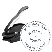Get a high-quality IL Notary Embosser Stamp, 1 5/8" round, customized with your notary info. Order now from CalStamp and ensure your documents are professionally stamped!