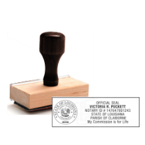 Get your customized LA Notary Rubber Stamp from CalStamp. High-quality, rectangular notary stamp personalized with your info. Order now for professional notary needs!