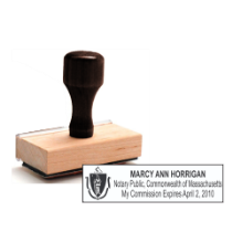 Get your customized MA Notary Rubber Stamp with black ink from CalStamp. High-quality and personalized with your notary info. Order now for fast delivery!