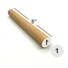 1" Round Dowel Stamp
Great for areas that are to reach.
Total length of wooden peg is 5" in length.
Maximum sized impression is 1" diameter.