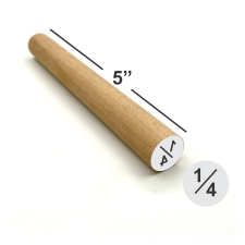 1/4" Round Dowel Stamp
Great for areas that are to reach.

Total length of wooden peg is 5" in length.
Maximum sized impression is 1/4" diameter.