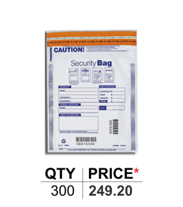 Secure your valuables with our 9.5 x 15 deposit bags (53858). Durable and tamper-evident. Order now from CalStamp for reliable protection!