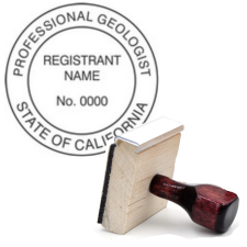 Wooden California Professional Geologist Stamp