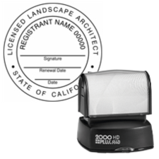 Pre-Inked California Licensed Landscape Architect Stamp R-40