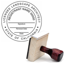 Wooden California Licensed Landscape Architect Stamp