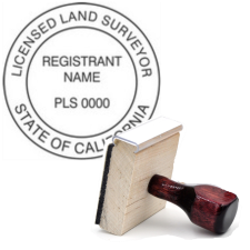 Wooden California Licensed Land Surveyor Stamp