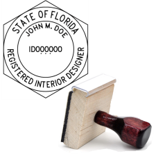 Wooden Florida Registered Interior Designer Stamp