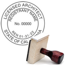 Wooden California Licensed Architect Stamp