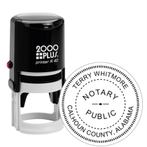 Get your high-quality AL Notary Self-Ink Round Stamp R40, 1 5/8" for clear impressions. Customize your notary seal now at CalStamp! Order today!