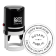 Get your high-quality AL Notary Self-Ink Round Stamp R40, 1 5/8" for clear impressions. Customize your notary seal now at CalStamp! Order today!