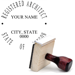 Wooden-Oregon-Registered-Architect-Stamp