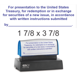 Secure your checks with our Pre-Inked Restrictive Endorsement Stamp in blue ink. Perfect for U.S. Treasury endorsements. Order now from CalStamp!