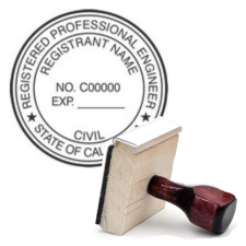 Traditional Wood California Registered Engineer Stamp