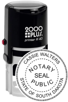SDR40NOTARY - South Dakota Notary
Self-Ink Round Stamp