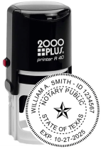 TXR40NOTARY - Texas Notary
Self-Ink Round Stamp