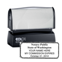 Get your customized WA Notary Self-Inking Printer Stamp from CalStamp. High-quality, rectangular notary stamp personalized with your info. Order now!